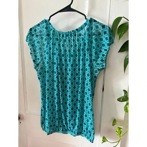 Jacyln Smith blouse women’s size small blue top - Picture 6 of 7
